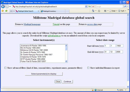 Global search web page